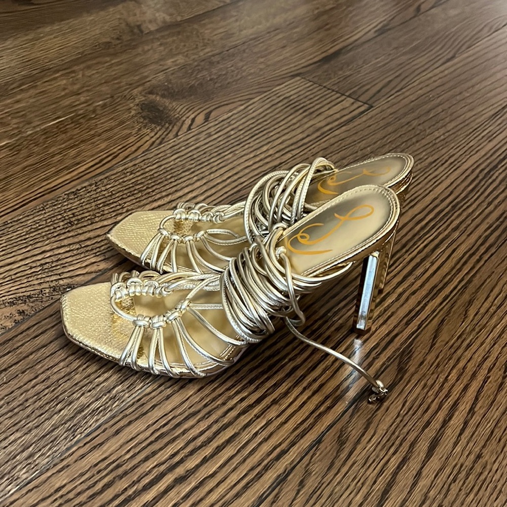 Sam Edelman Gold Wrap Around Heels